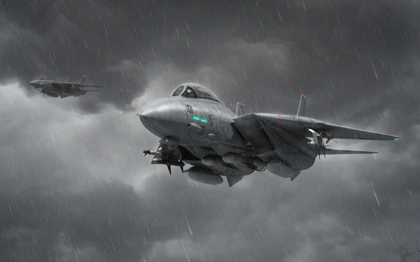 Истребители под дождем