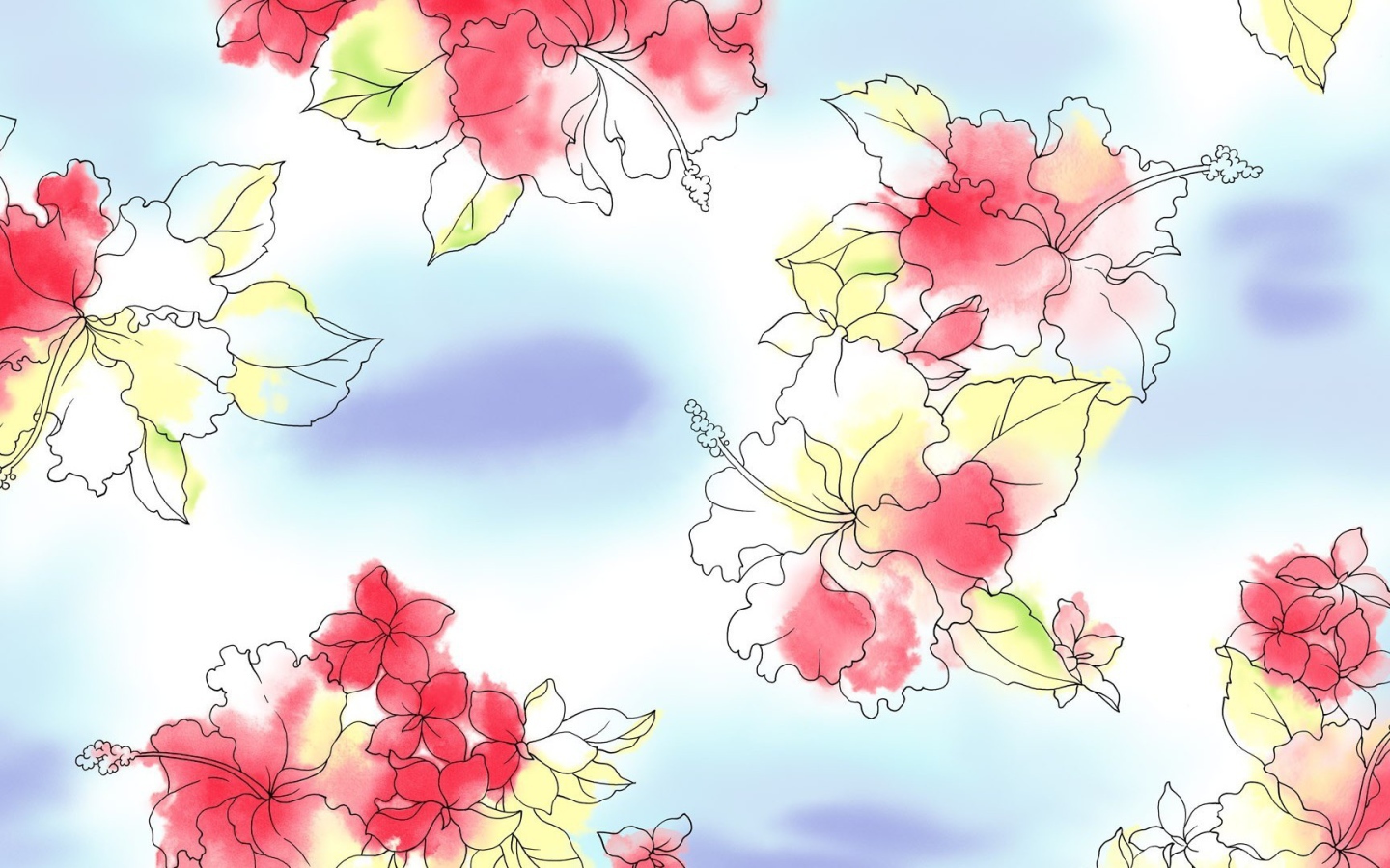 Рисованные цветы