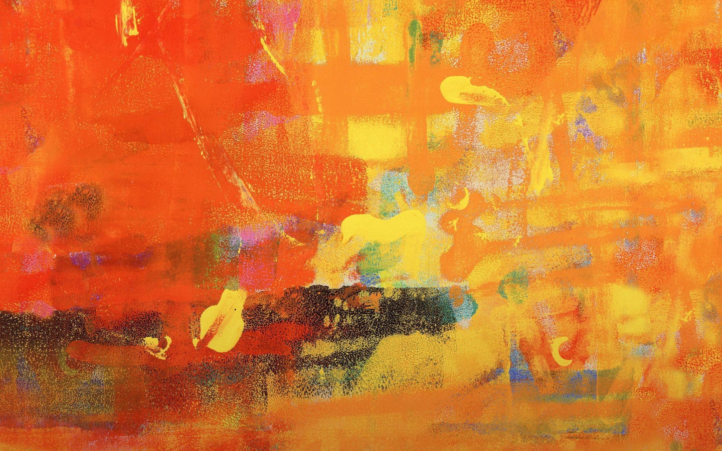 Желтые и оранжевые мазки краской