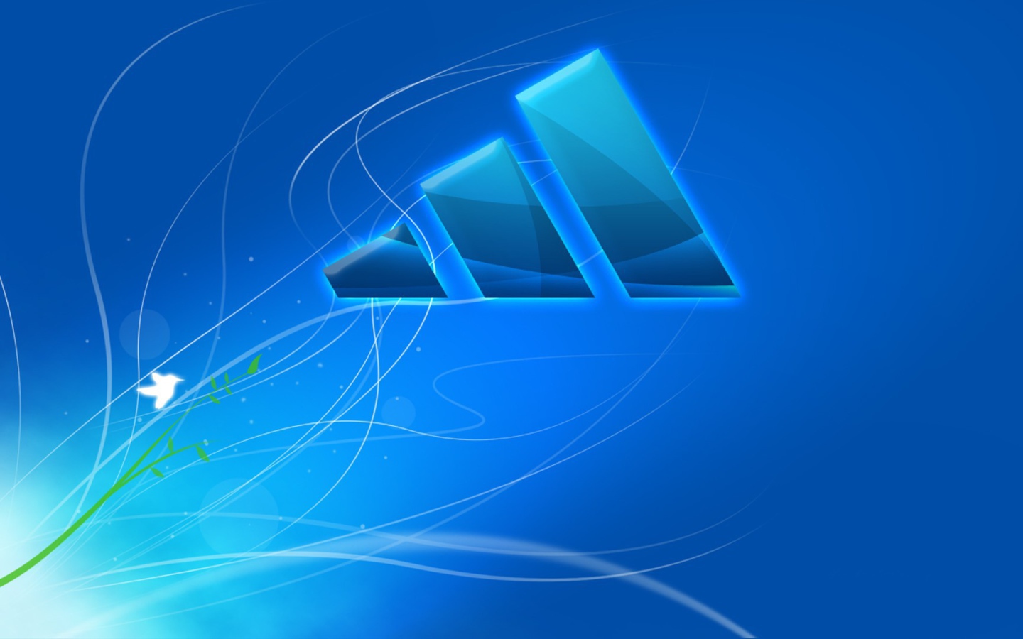 Голубой логотип Адидас