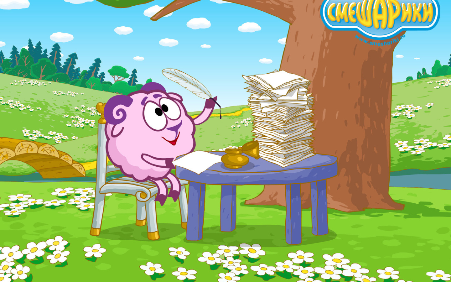 Бараш сочиняет стихи в мультфильме Смешарики