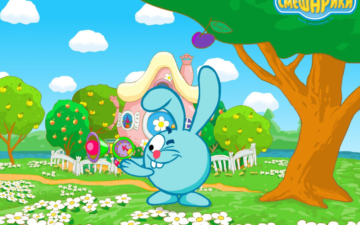 Крош у своего дома в мультфильме Смешарики