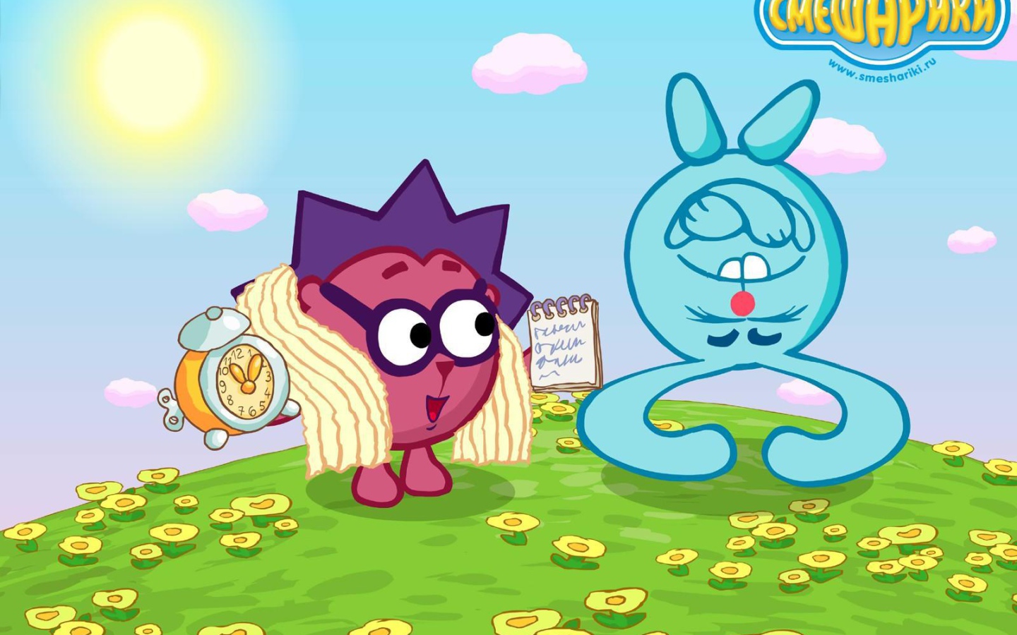 Ежик и Крош в мультфильме Смешарики