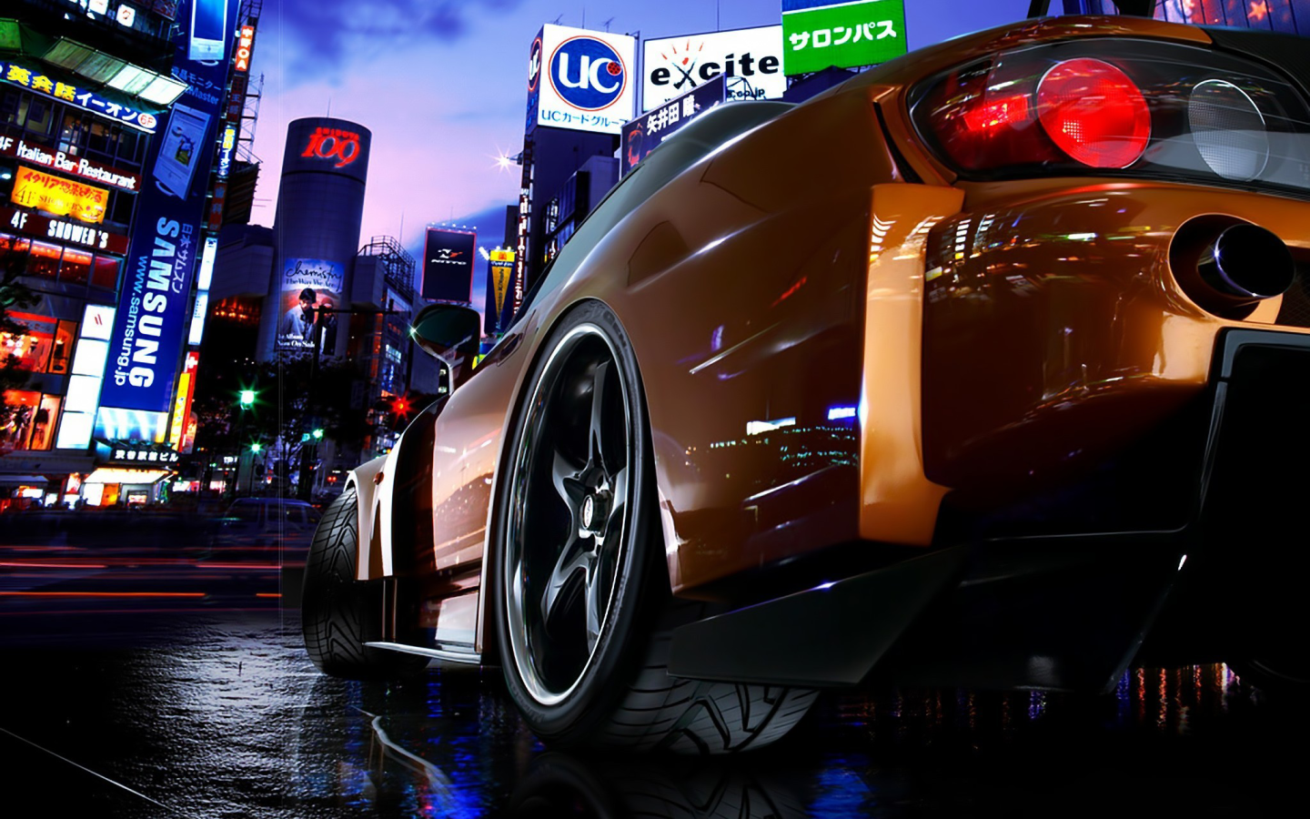 Ночной город в Японии