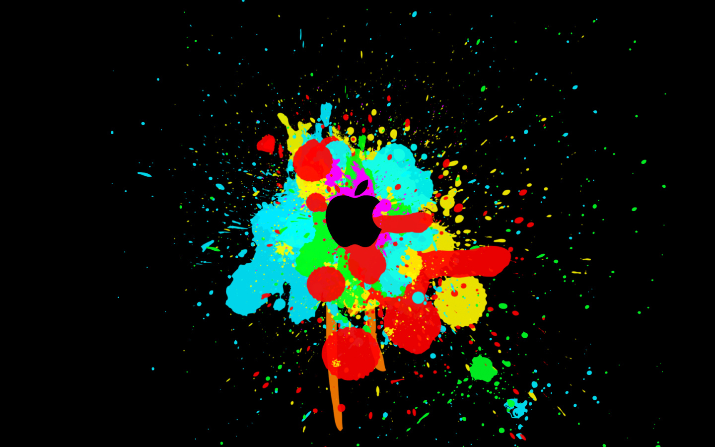 Цветные брызги на черном фоне