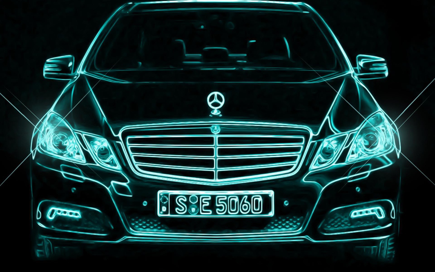 Неоновый Мерседес