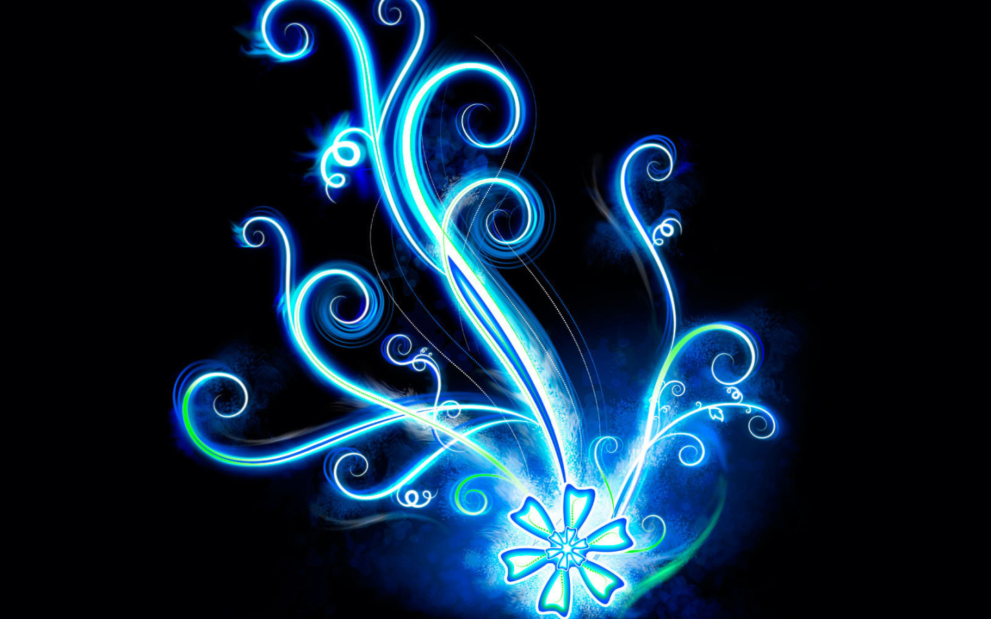 Неоновый векторный цветок