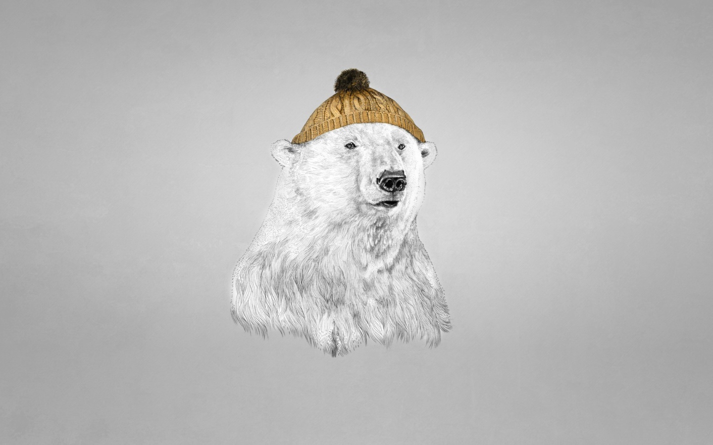 Белый медведь в шапке