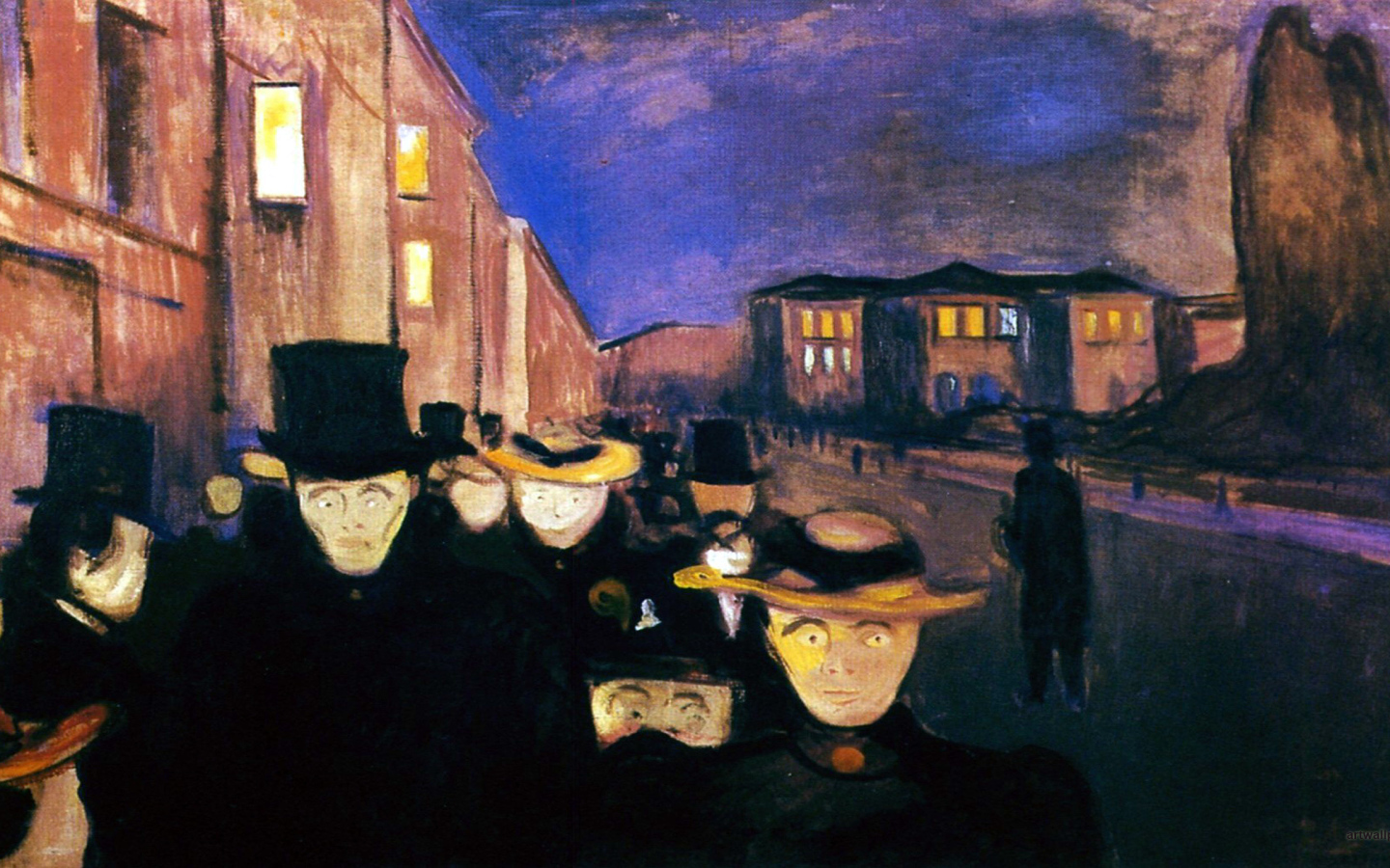 Картина Эдварда Мунка - темная улица