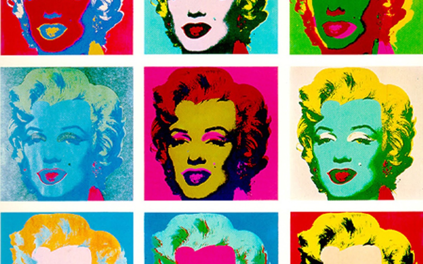 Картина Энди Уорхола Красочные головы