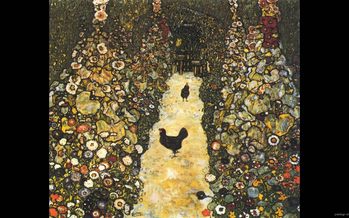 Картина Густава Климта - Путь с цыплятами