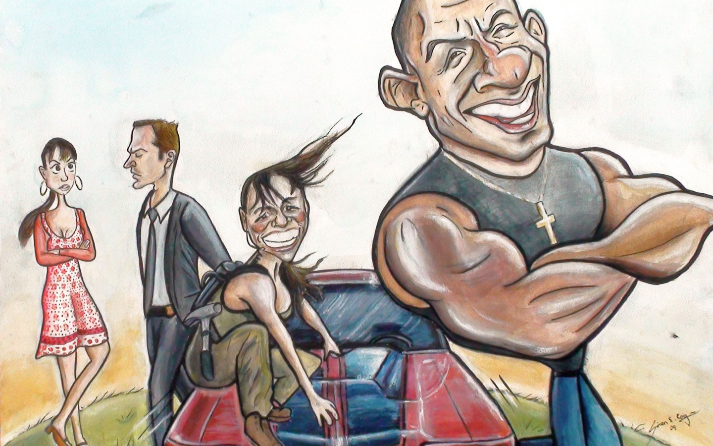 Рисунок к фильму Форсаж 4