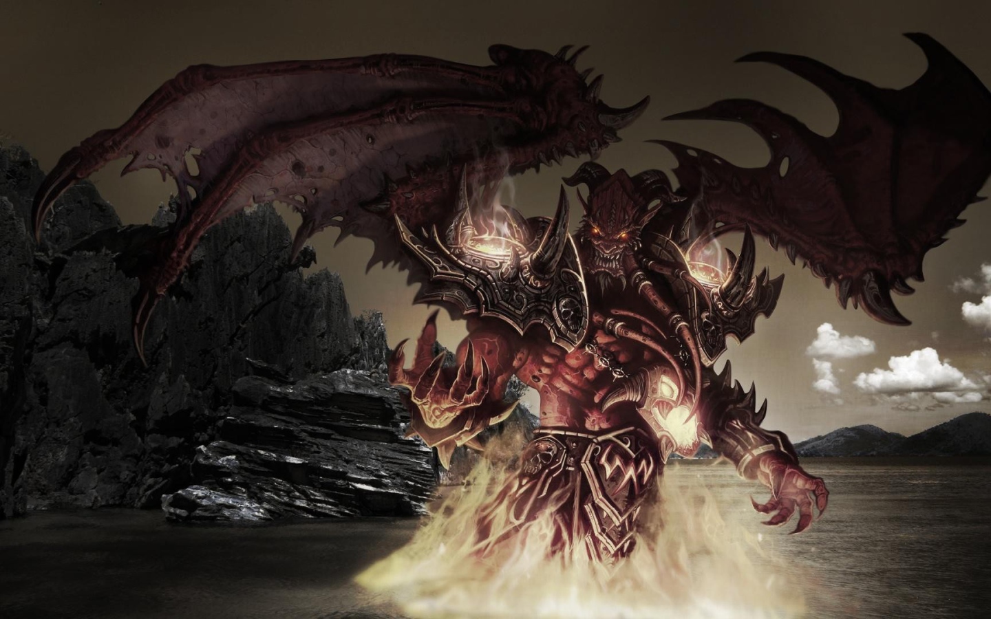 Демон монстр с крыльями