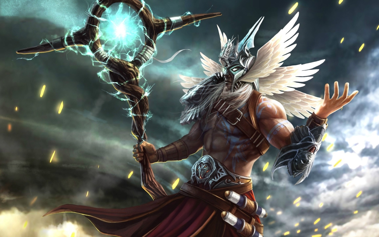 Волшебный жезл в руке колдуна