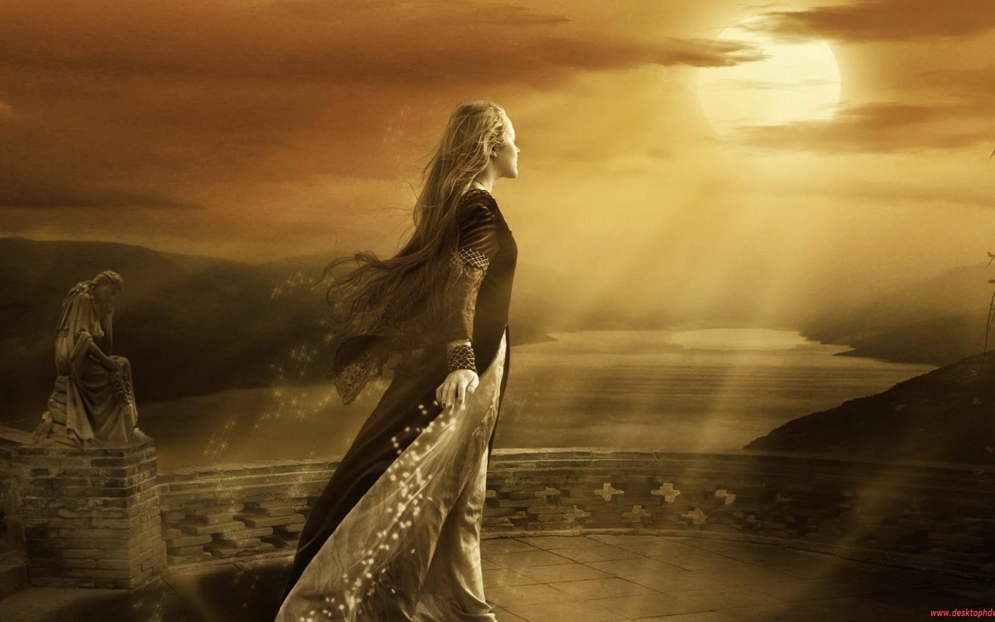 Девушка в лучах солнца