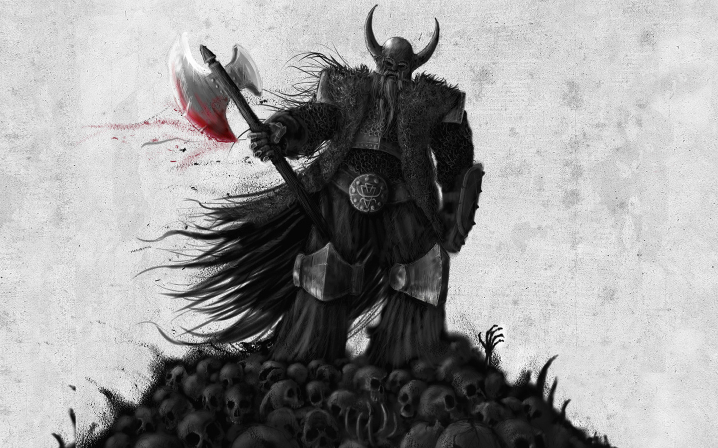 Викинг на черепах врагов