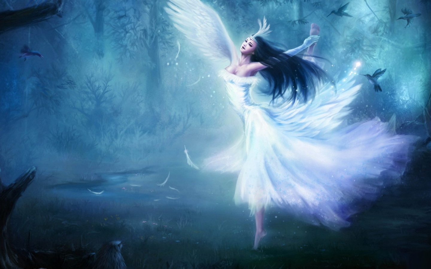 Белый ангел в лесу