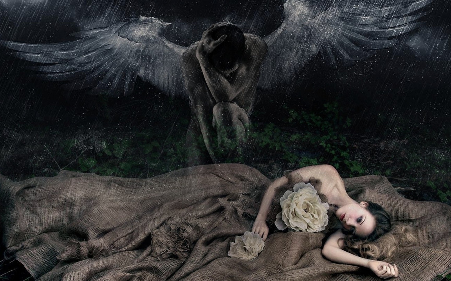 	 Black angel over the girl