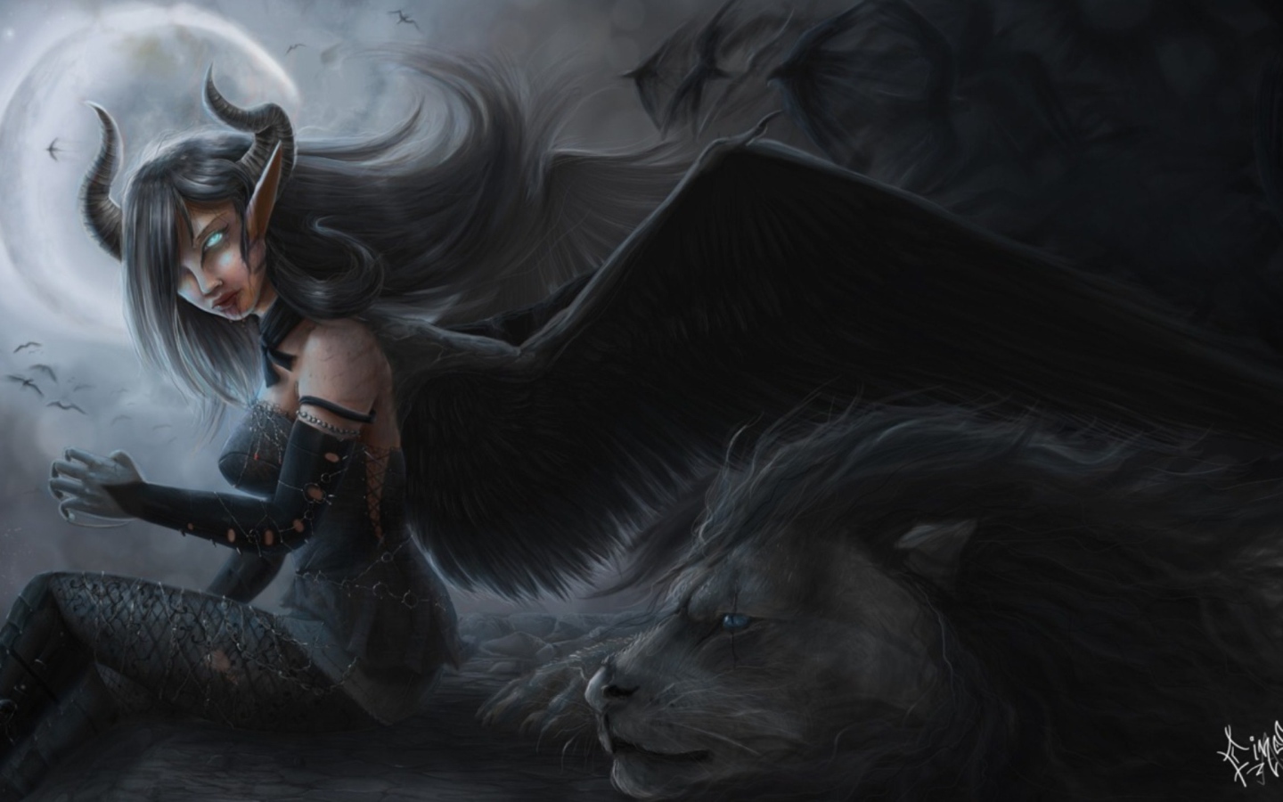 Черный ангел и лев