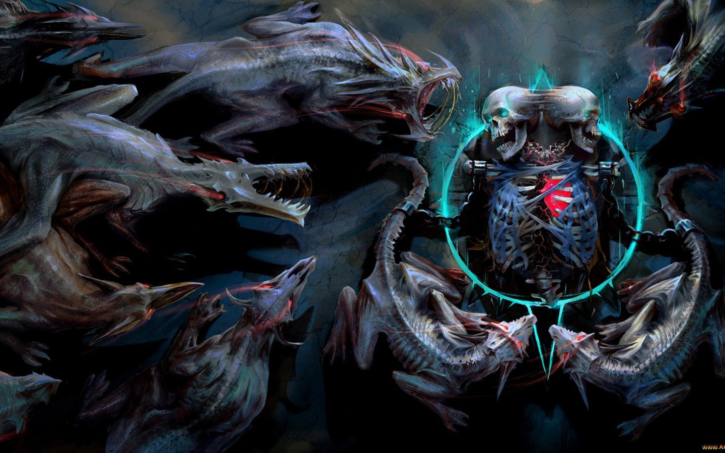 Скелет и монстры