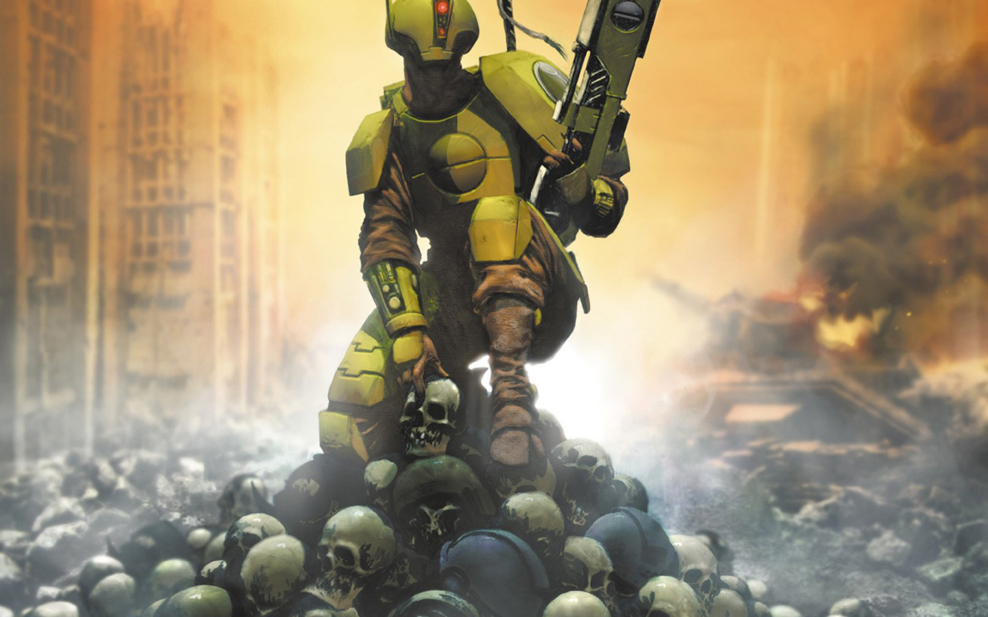 Робот на горе из черепов