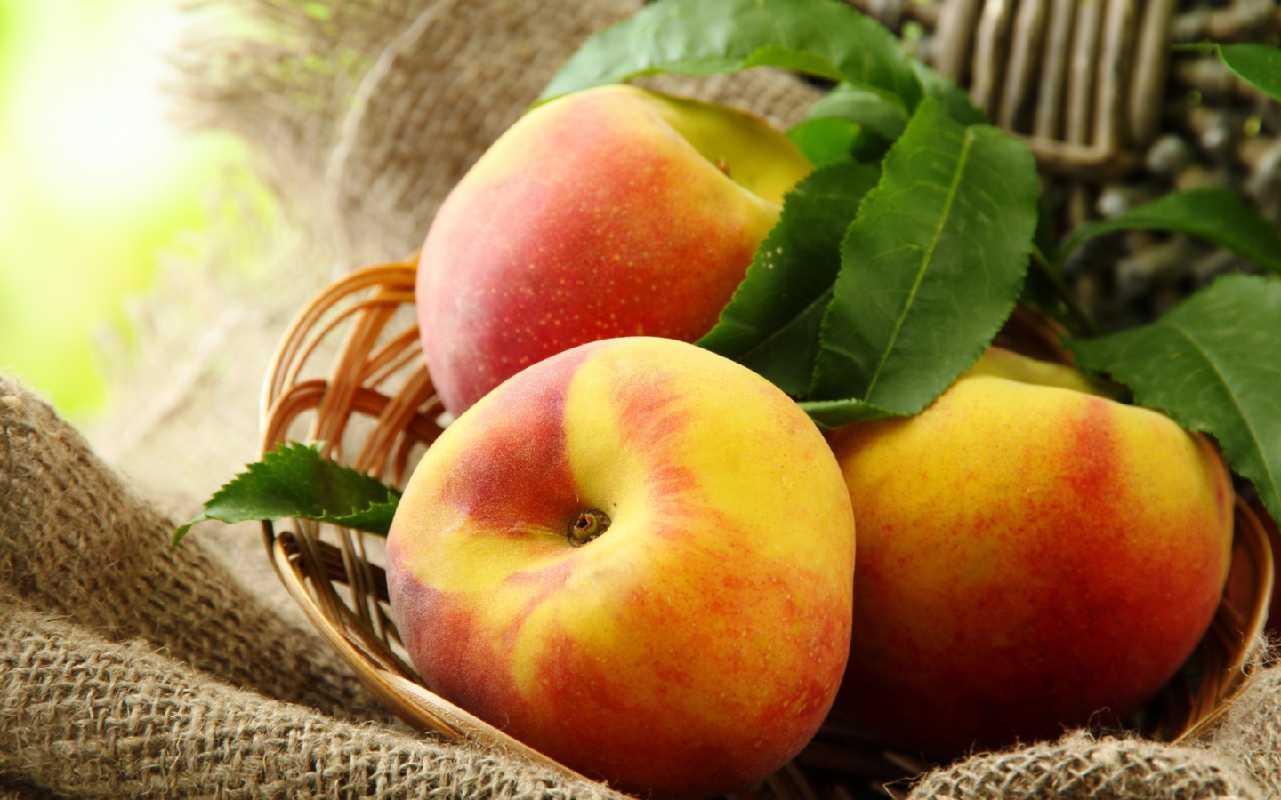 Корзина с персиками
