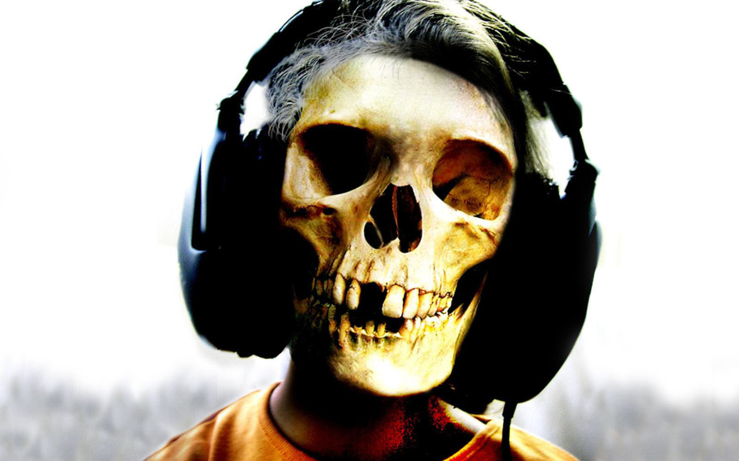 Череп в наушниках