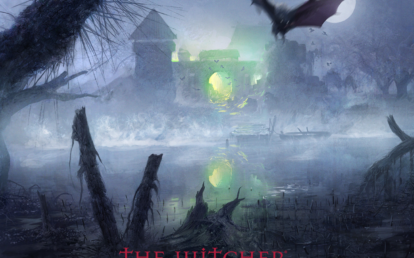 Мрачный пейзаж в игре Ведьмак