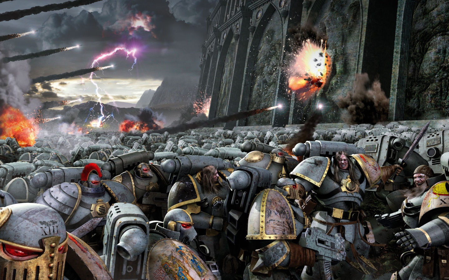 Воины атакуют крепость