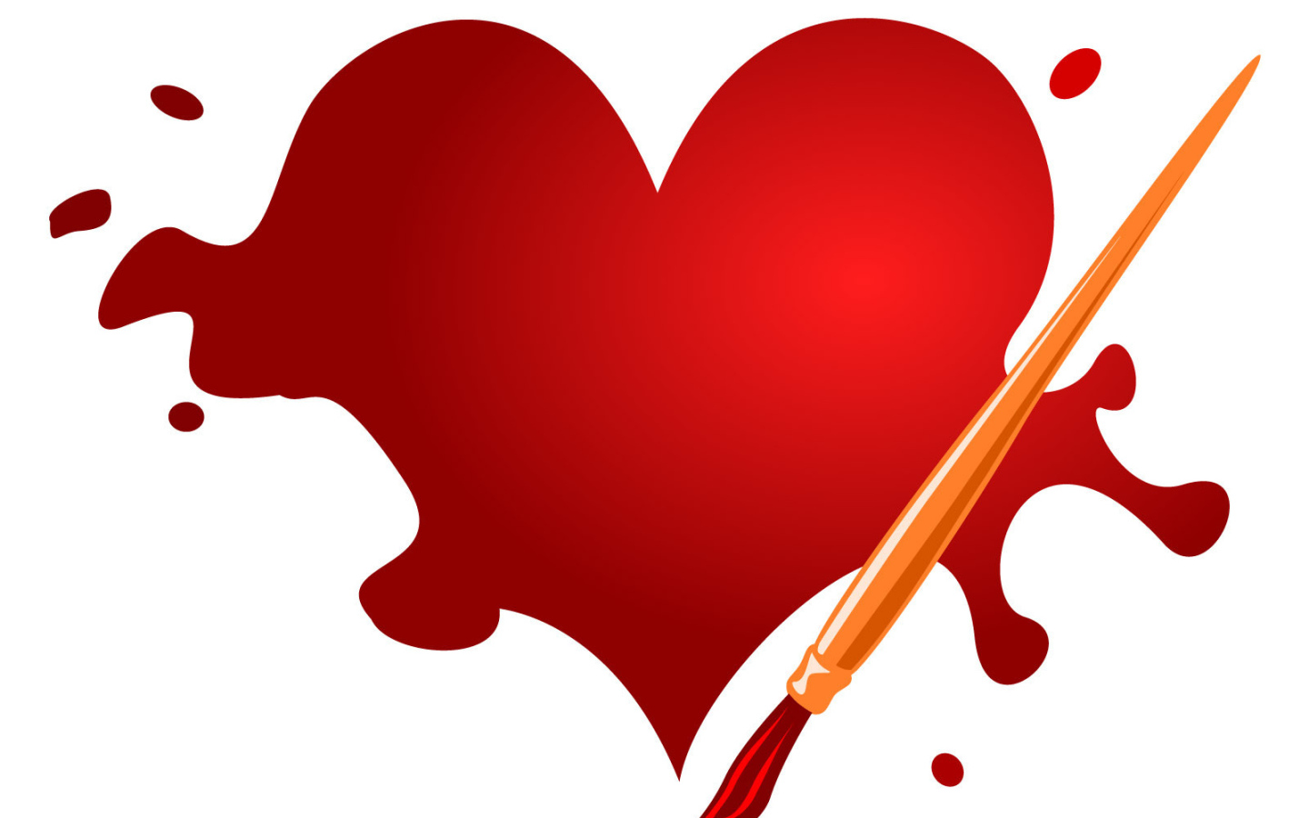 Нарисованное сердце на День Влюбленных 14 февраля