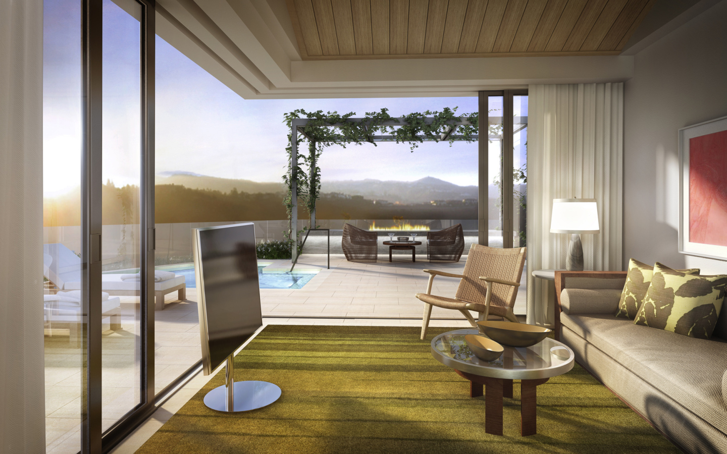 Веранда с телевизором