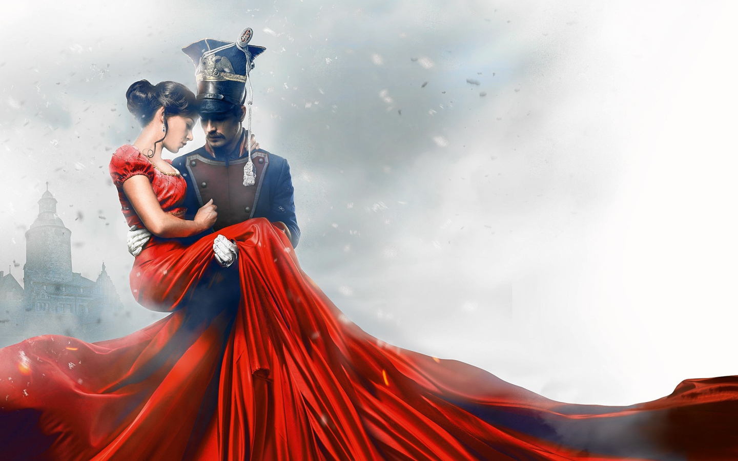 Девушка на руках у мужчины