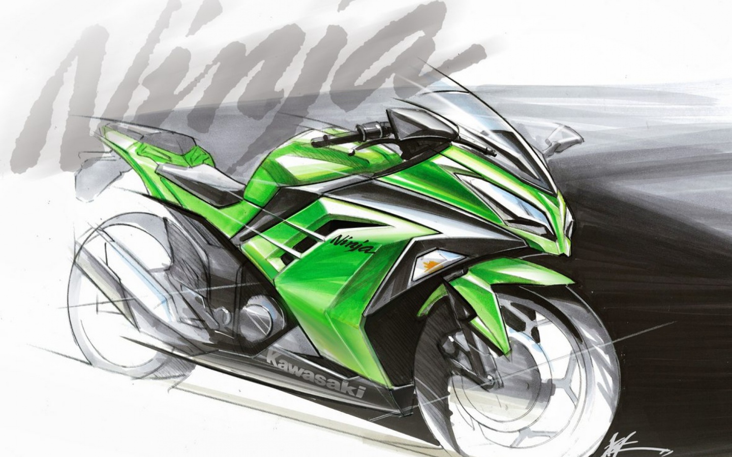 Мотоцикл модели Kawasaki Ninja 300