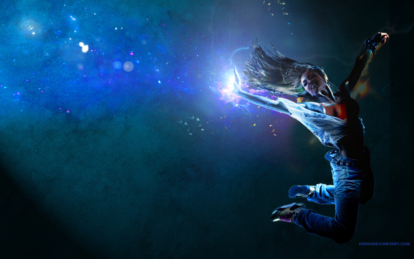 Танцовщица на фоне звезд