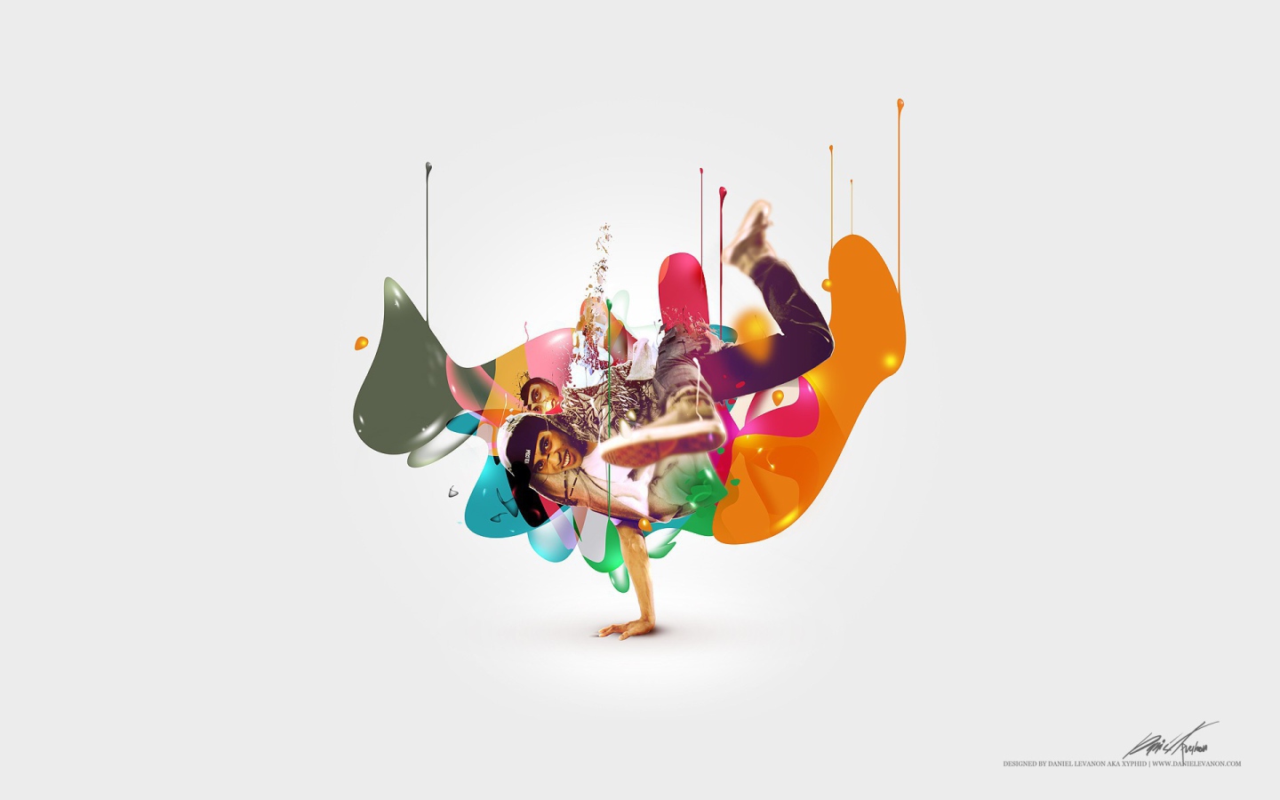 Парень танцует брейкданс