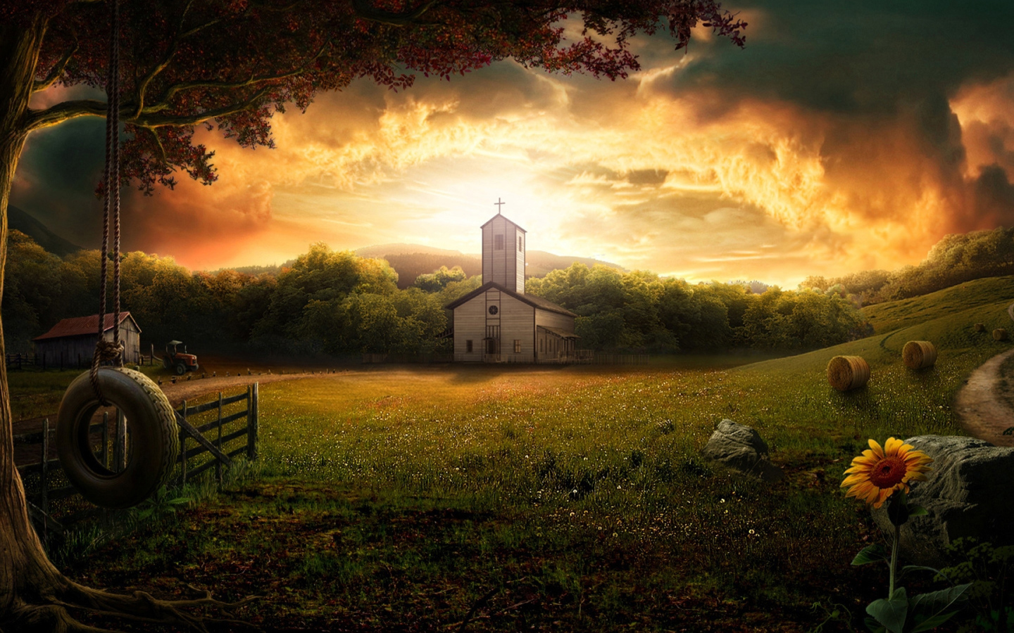 Костел на природе