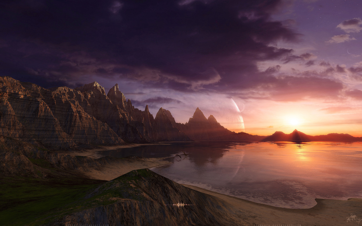 Горный пейзаж и вода