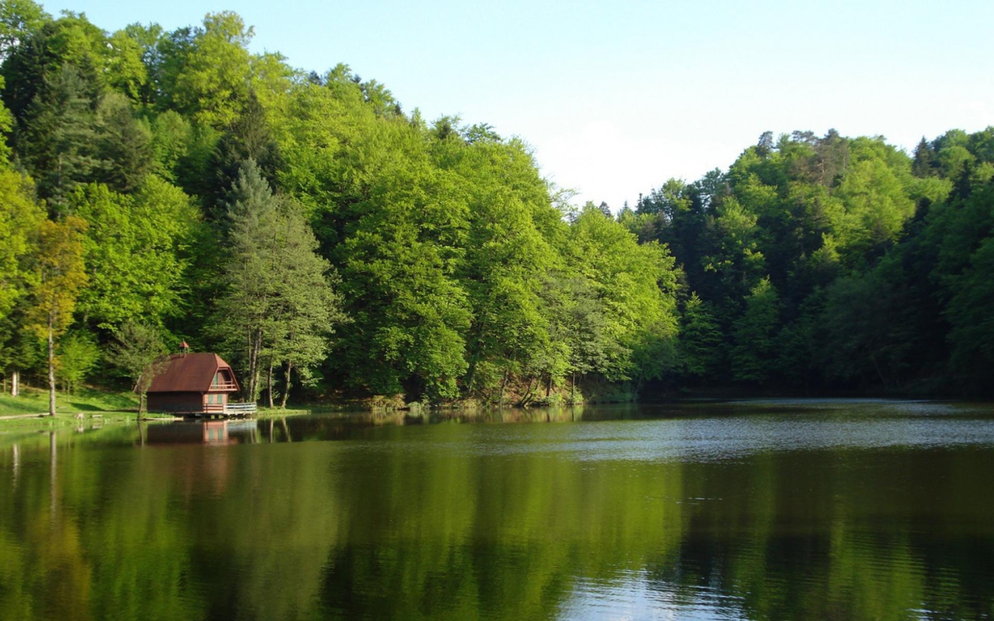Лесной домик на берегу озера