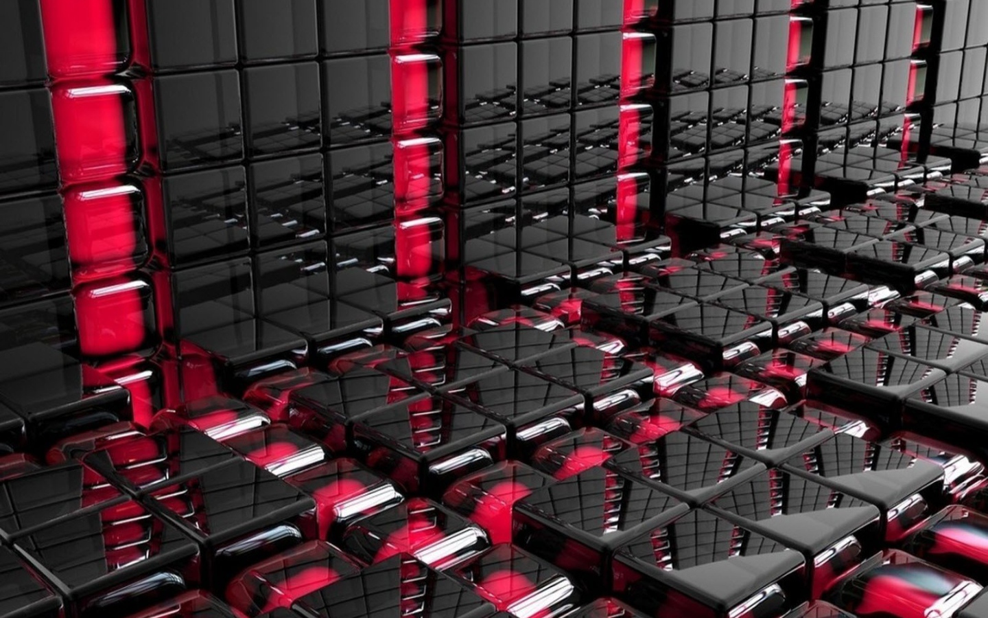 Абстракция из черных и розовых плиток