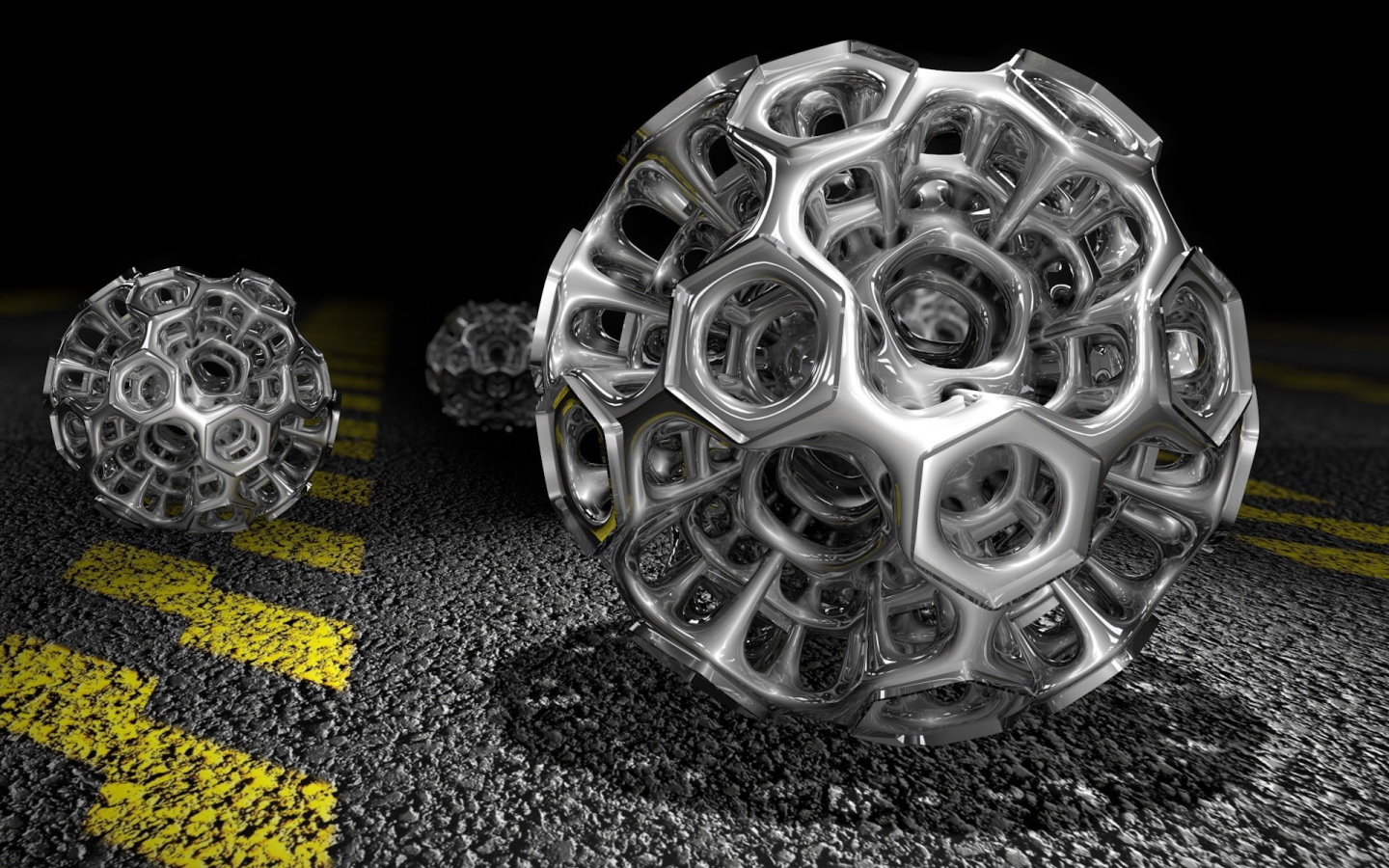 Шары на асфальте