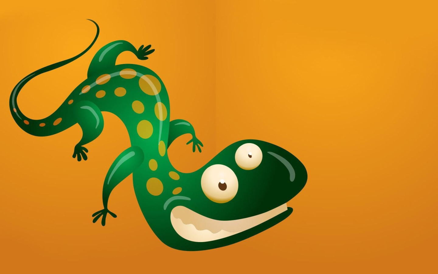 Ящерица на оранжевом фоне