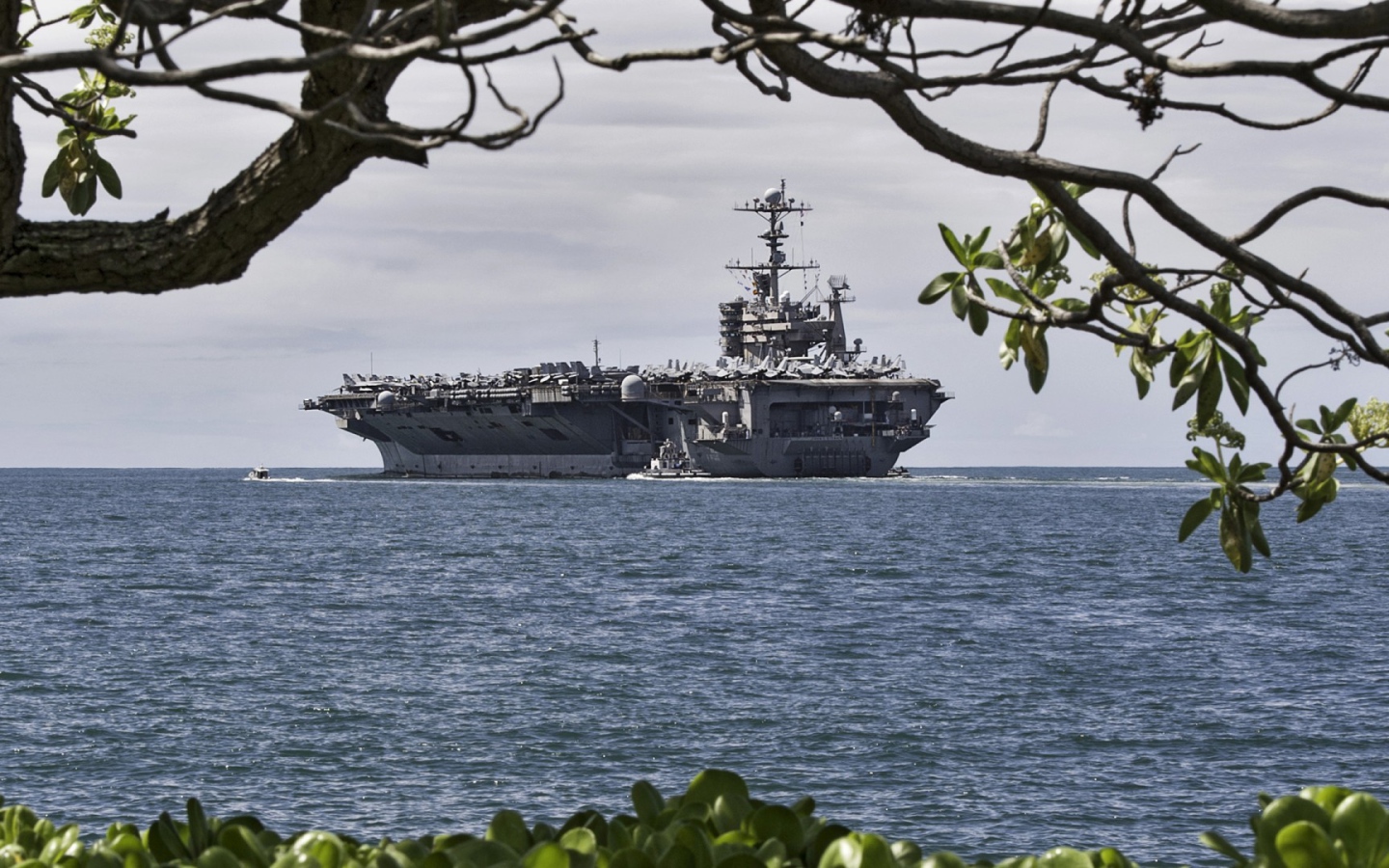 Авианосец у побережья