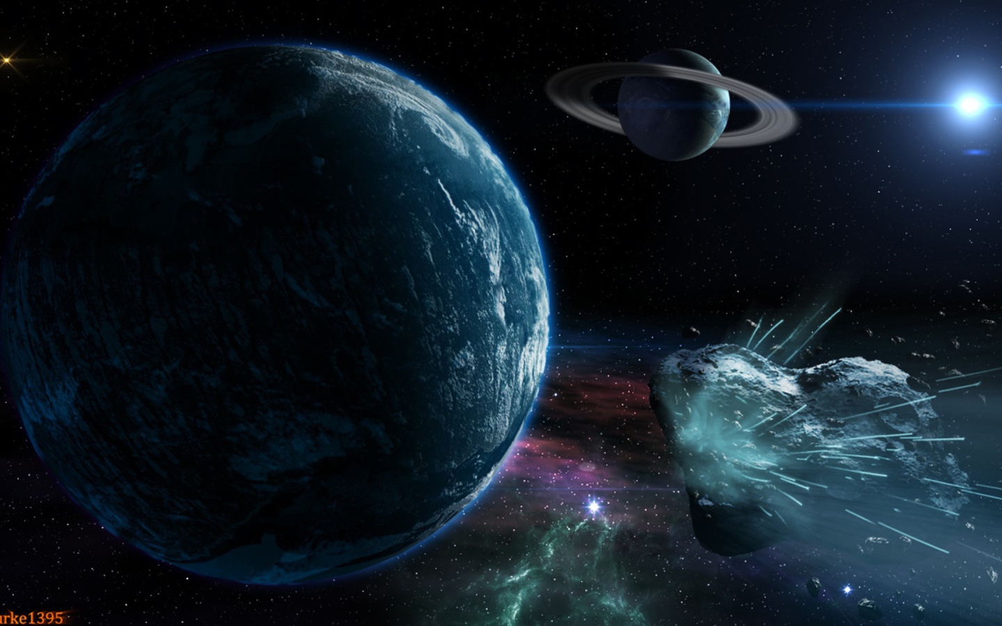 Приближение астероида к планете