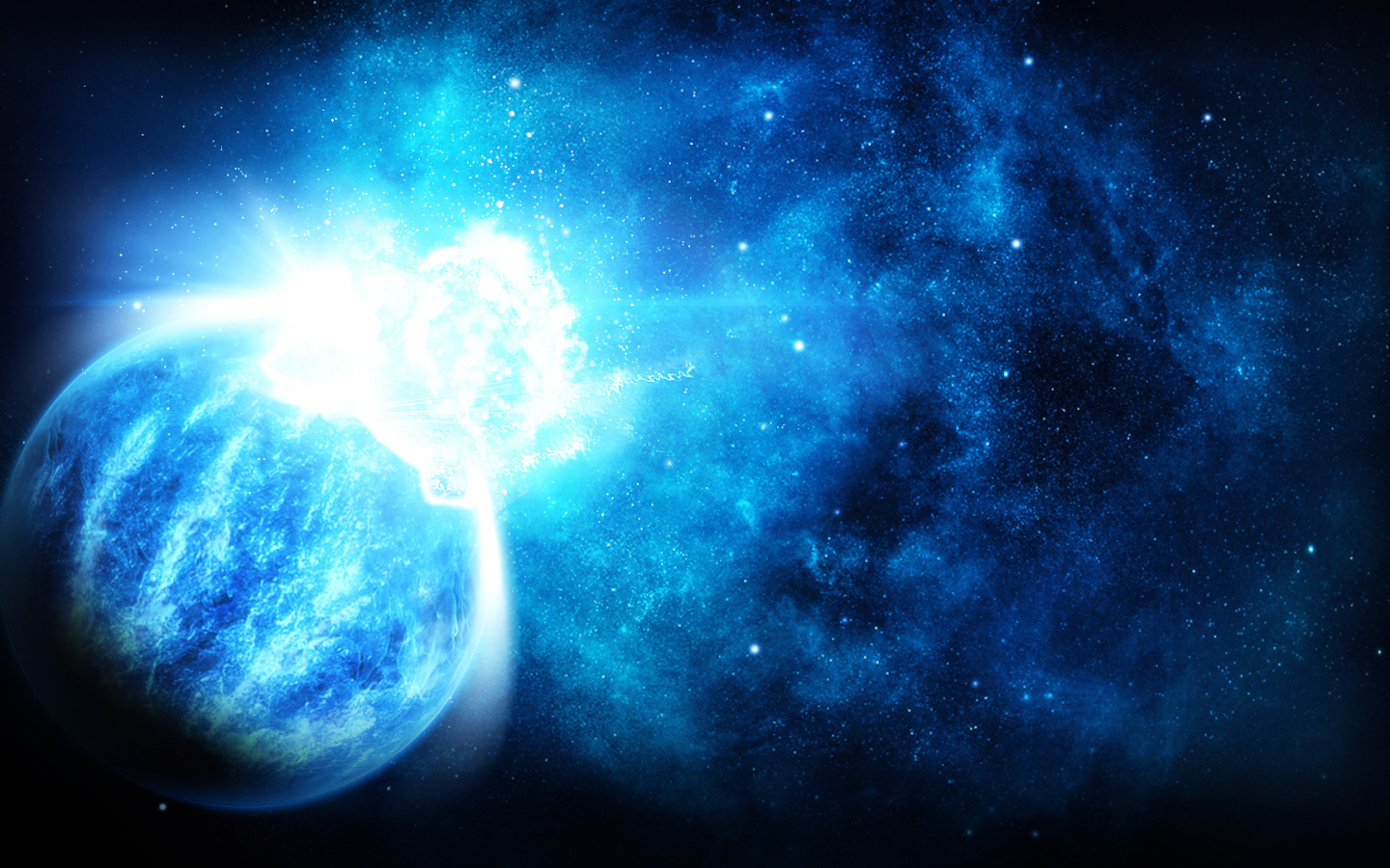 Вспышка голубой энергии