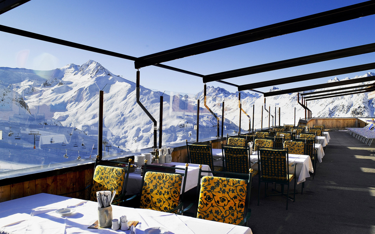Кафе на горнолыжном курорте Ишгль, Австрия