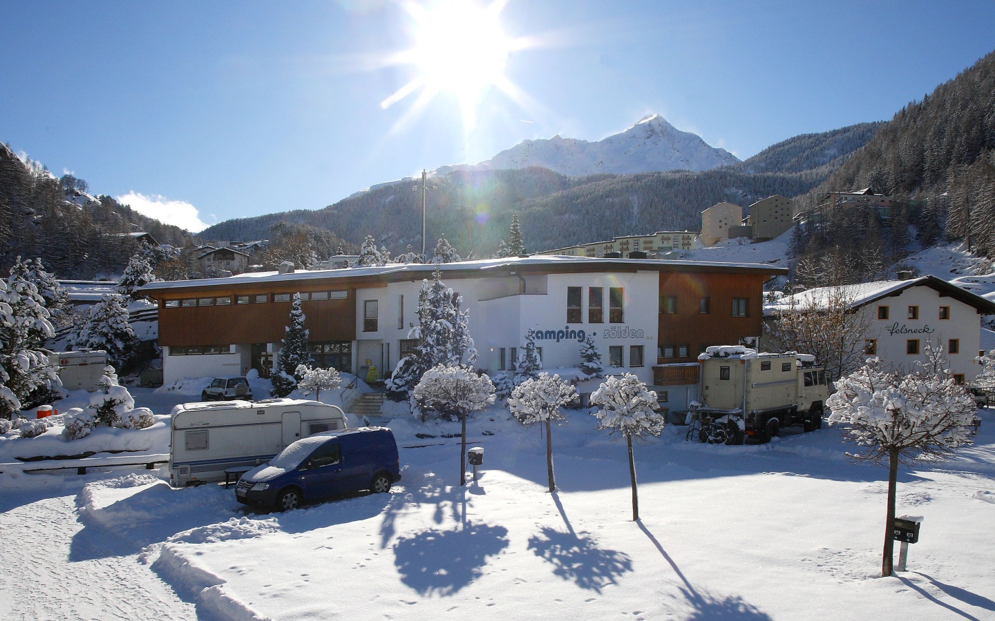 Кемпинг на горнолыжном курорте Зёльден, Австрия