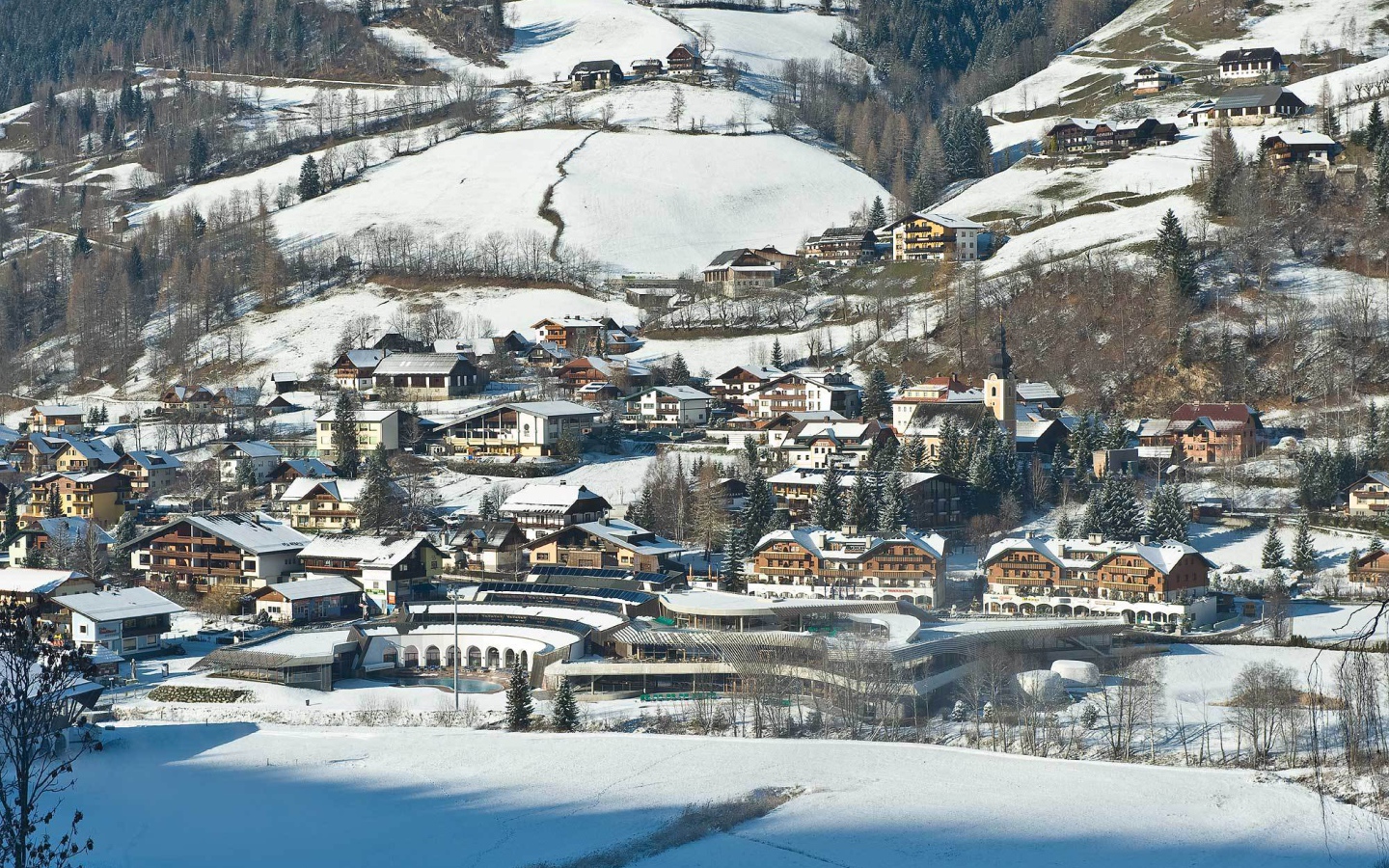 Город на горнолыжном курорте Бад Кляйнкирххайм, Австрия