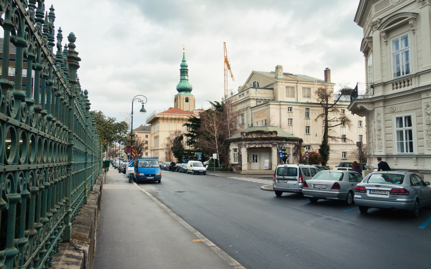 Городская улица на курорте Баден, Австрия