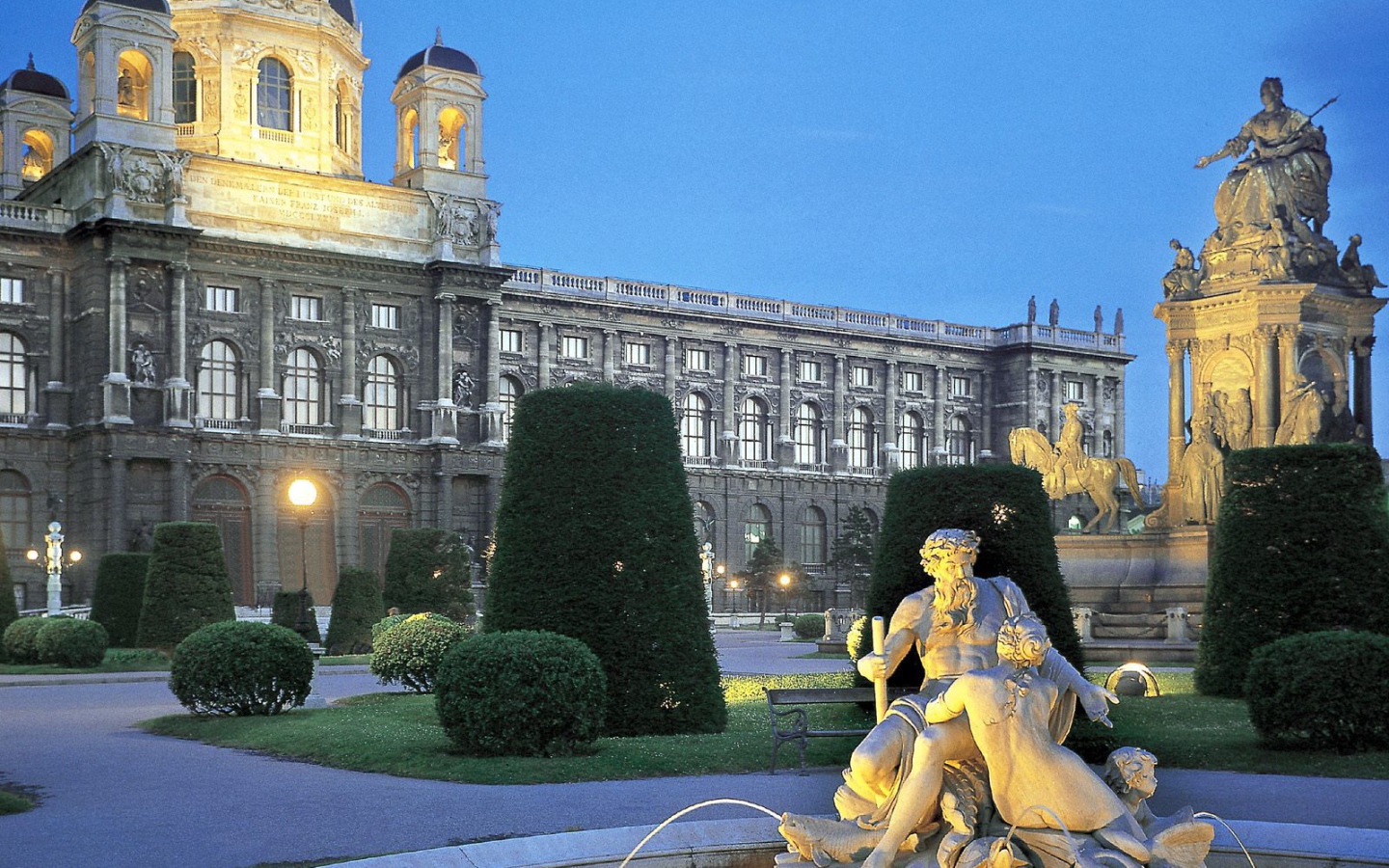 Фонтан в городе Вена, Австрия