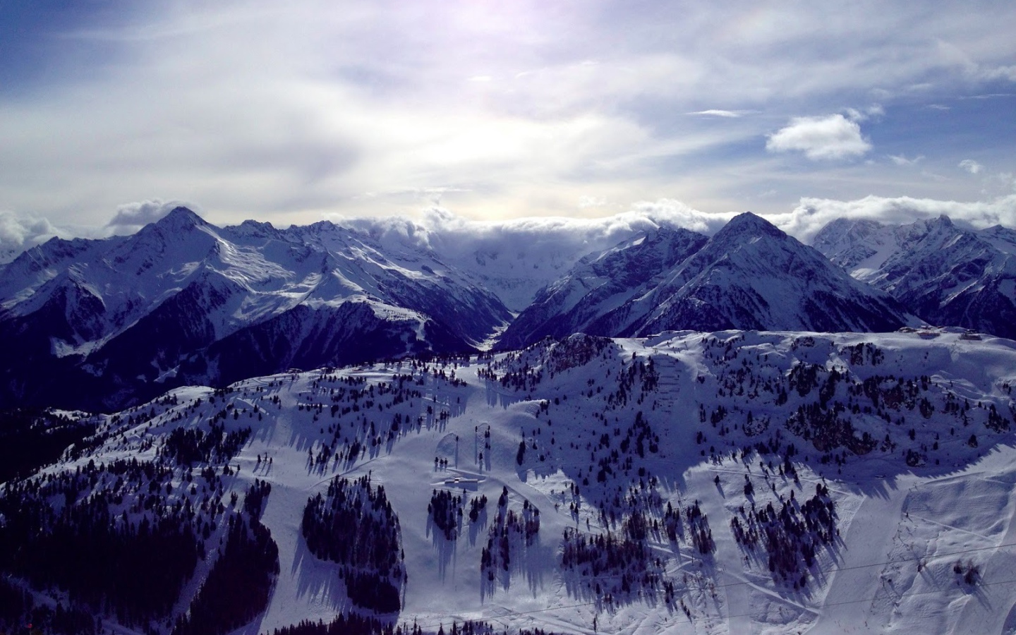 Горы на горнолыжном курорте Майрхофен, Австрия